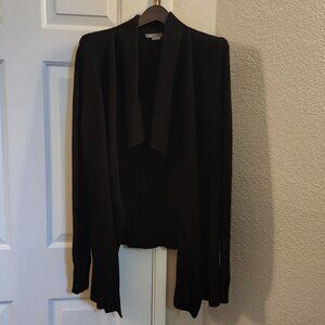 Vince draped long-sleeve heavy knit cardigan Size L, Color Black